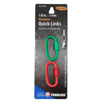 50 pieces Quick Links 2pk Red/green Peerless Aluminum Carded - Hardware Gear
