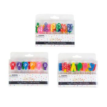 48 pieces of Birthday Candle 13pc Pick Happy Birthday 3ast Styles Party Pvc Box