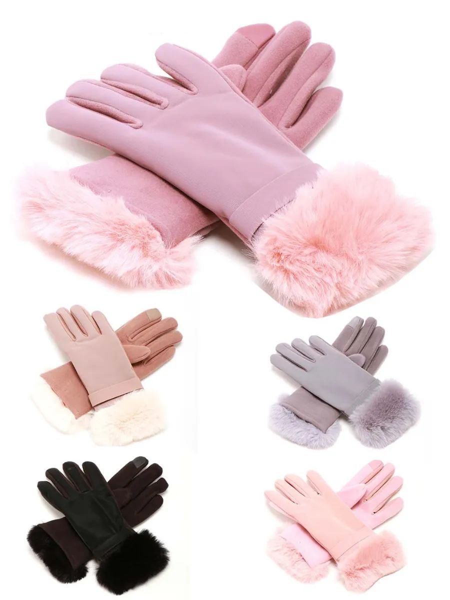12 Pieces of Ladies Fleece Texting Gloves