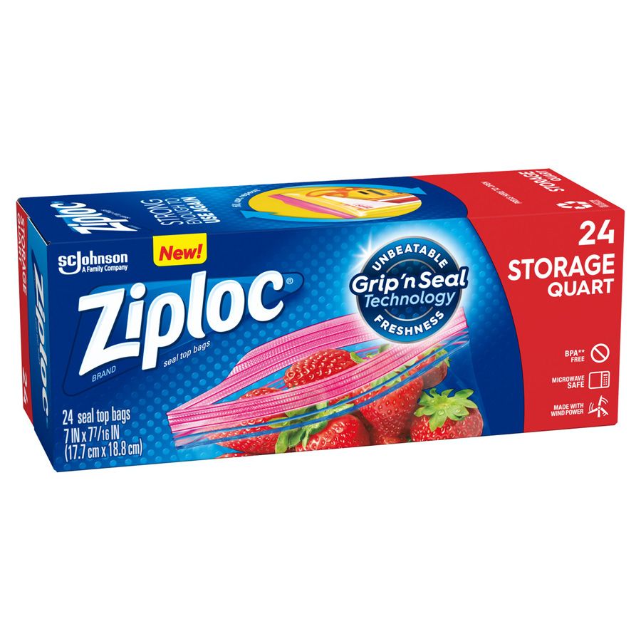 12 pieces of Ziploc Storage Bag 1qt 24ct