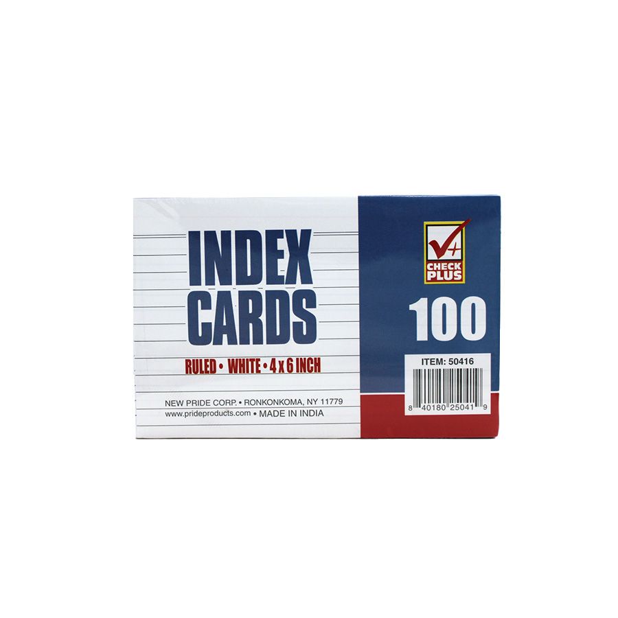 36 Wholesale Check Plus Index Cards 4 X 6 In 100 Sheets Ruled White - at 