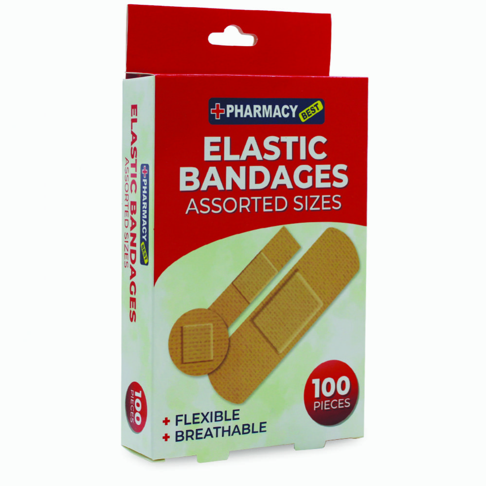 48 Wholesale Pharmacy Best Bandages 100 Ct Elastic Assorted Sizes - at 