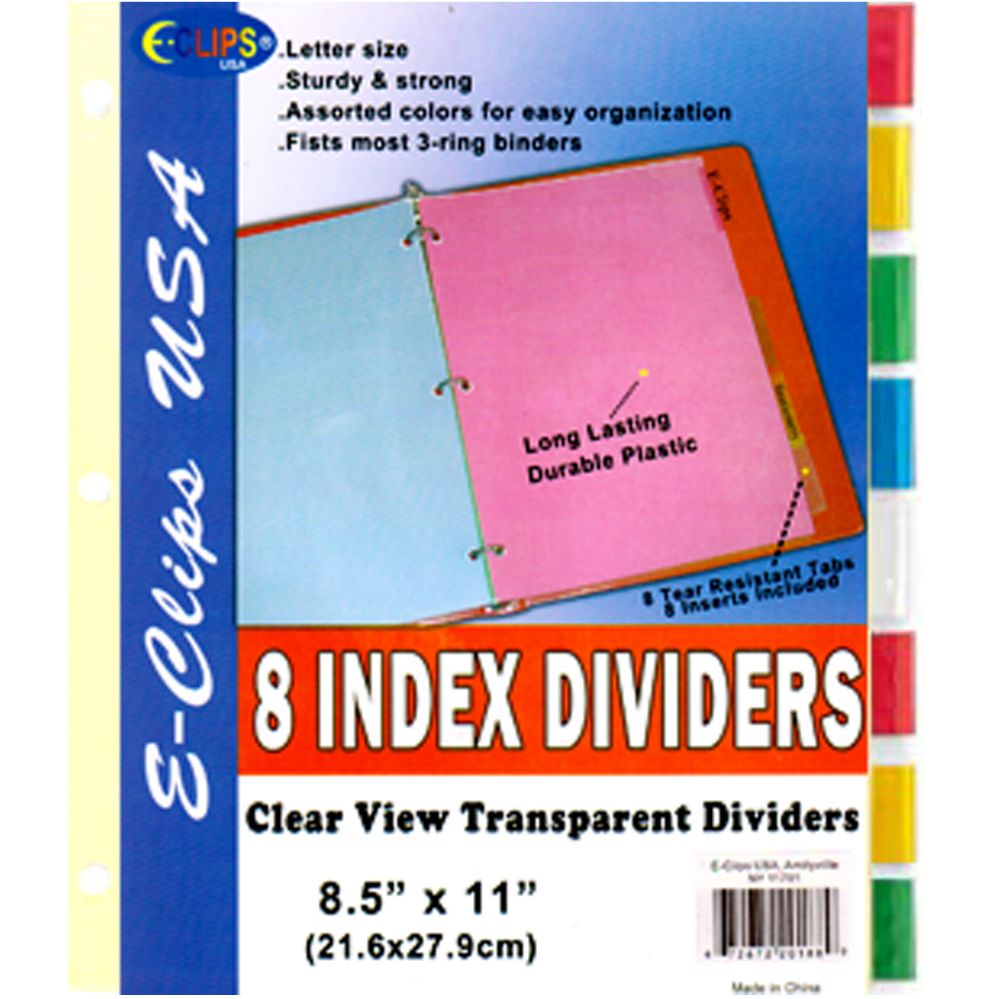 48 pieces of View Index Dividers 8 pk