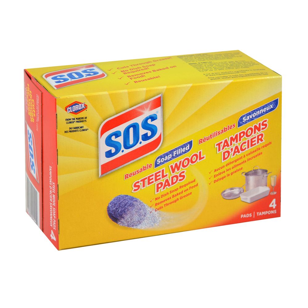 24 pieces of Sos Steel Wool Pads 4ct