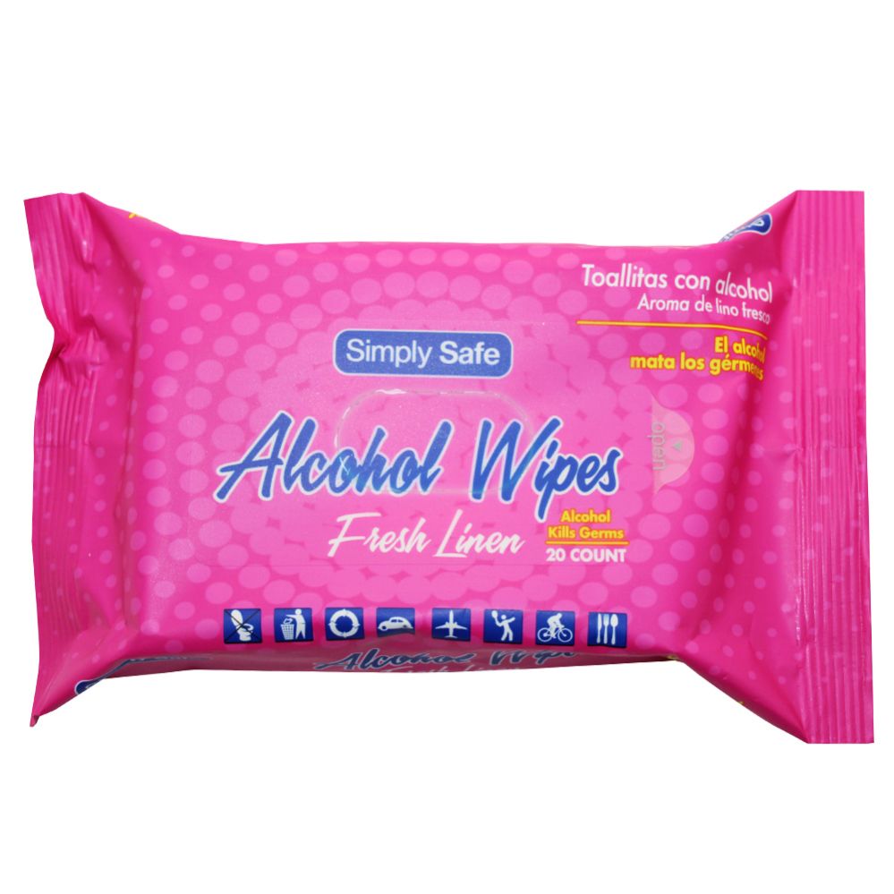 60 Pieces of Simply Safe Alcohol Wipe 75% 20 Ct 0.75