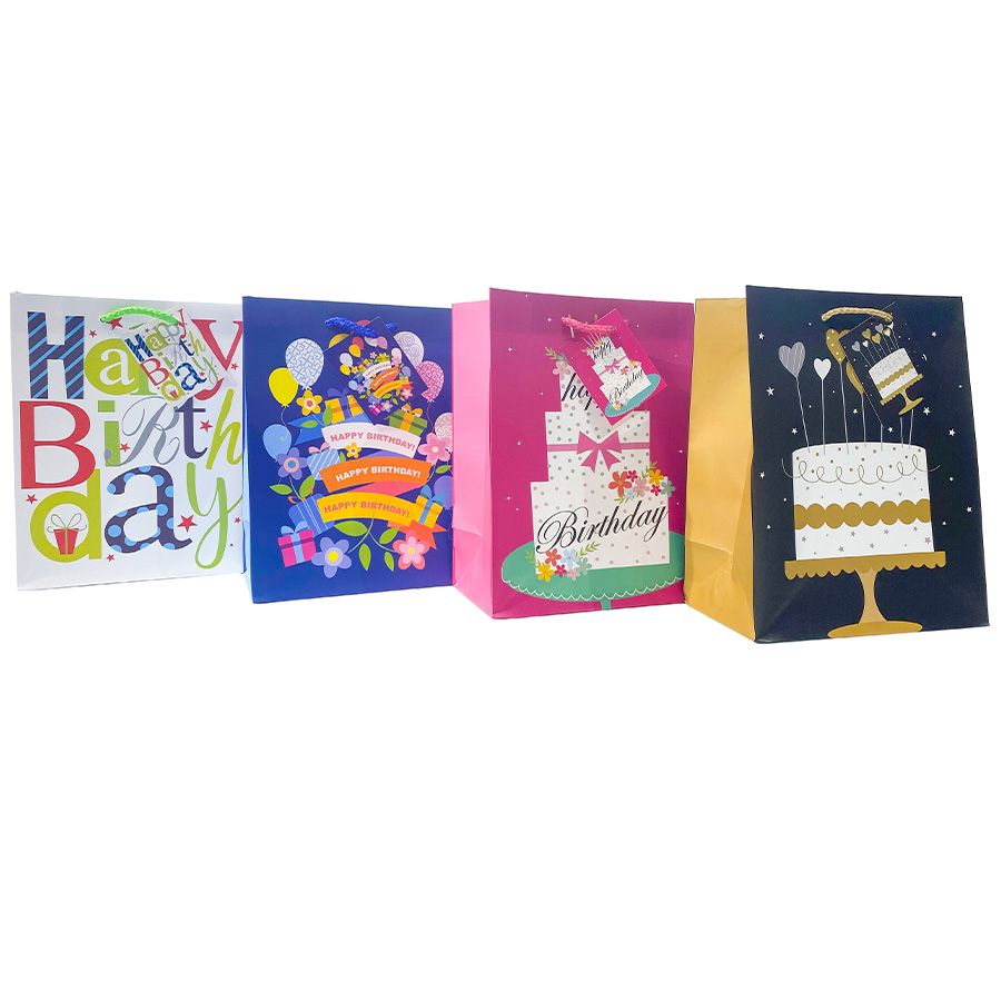 72 pieces Party Solutions Birthday Gift Bag ( 17.8 X 22.9 X 9.8 Cm
