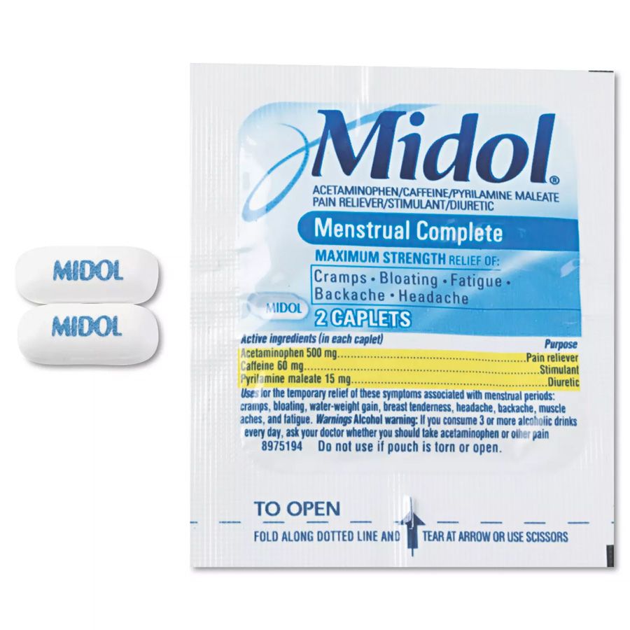 25 pieces of Midol Caplets 2ct Box