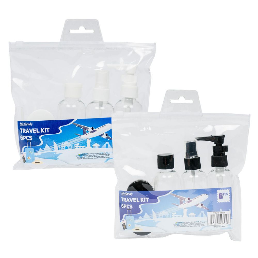 48 Wholesale Travel Kit 6ct Clear Plastic A