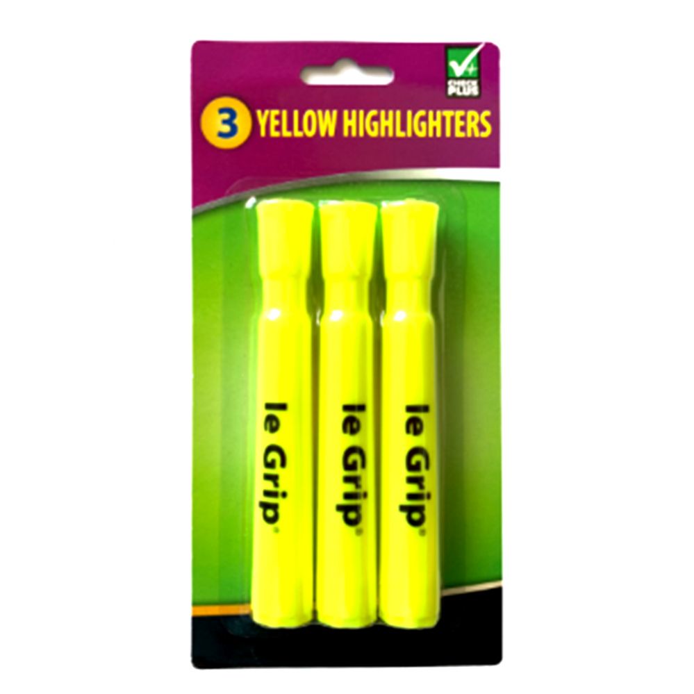 24 pieces of Check Plus Yellow Highlighters 3 pk