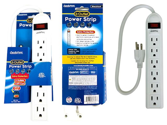 48 Pieces of Electrical 6 Outlet Power Strip With On/off Switch