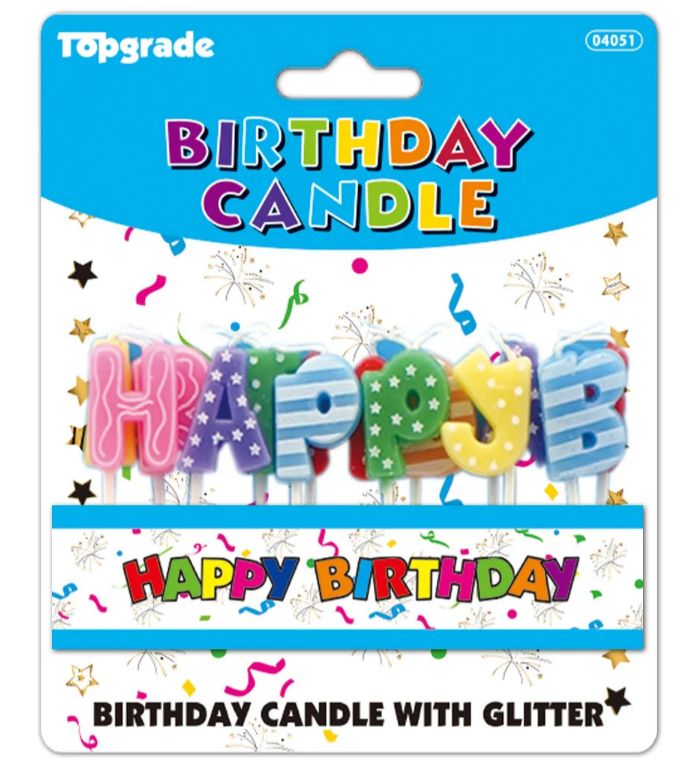 360 Pieces of Happy Birthday Candle With Glitter