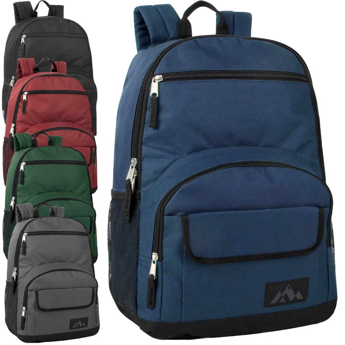 24 Pieces Multi Pocket Function Backpack - 5 Colors - Backpacks 18" or Larger