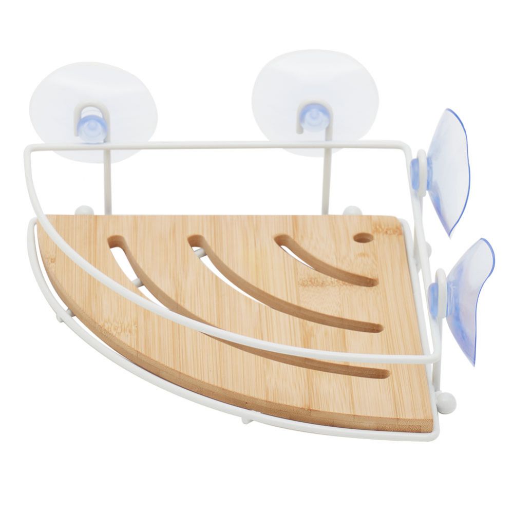 12 pieces of Home Basics Bamboo Corner Bath Caddy with Suction