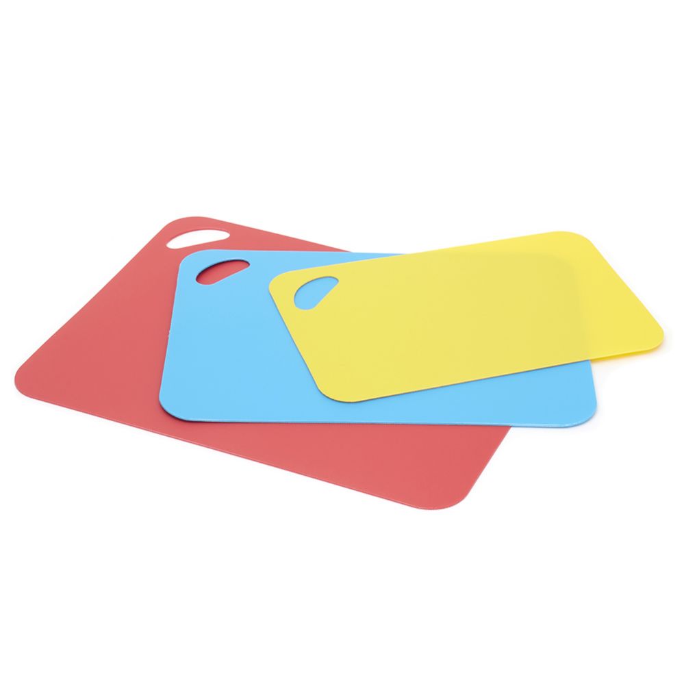 24 Wholesale Home Basics 3 Piece Non-Slip Plastic Cutting Mat, Multicolored