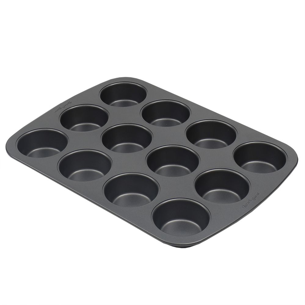 Baker's Secret Nonstick Carbon Steel Muffin Pan, 12 Cups, Gray, Size: 12cup