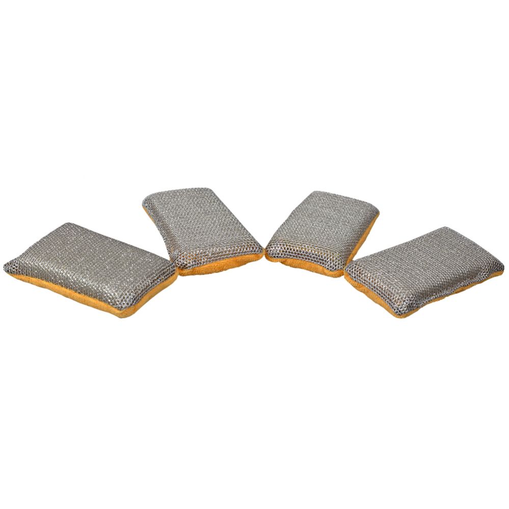 48 pieces of Home Basics Multi-Purpose Dual Action Microfiber Scrubbing Sponges, Orange