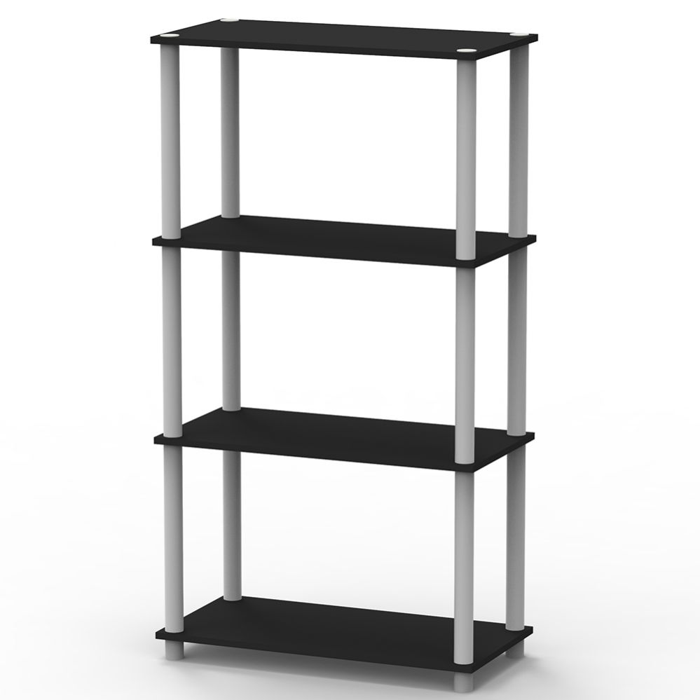 Home Basics 4 Tier Storage Shelf, Black Storage & Organization at