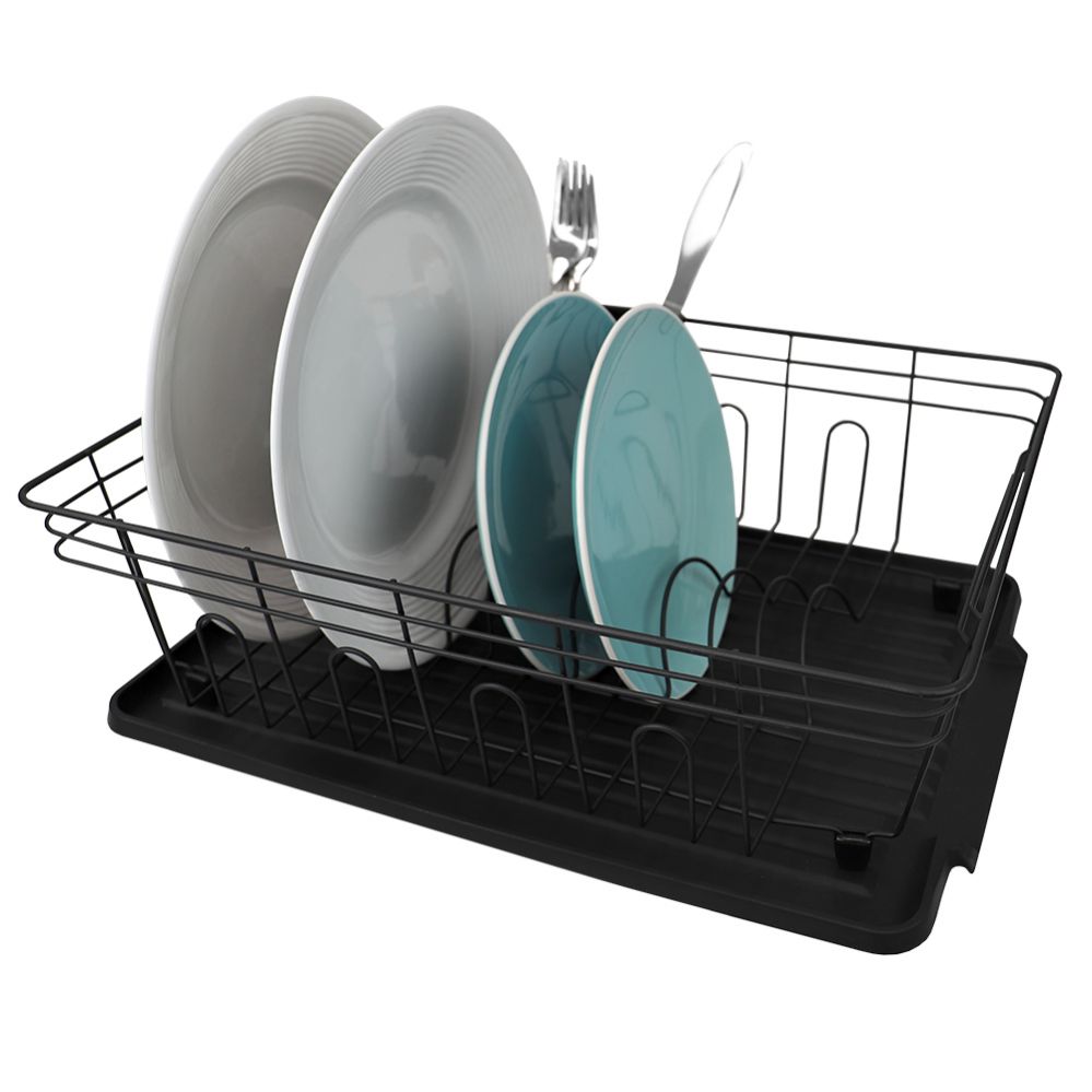 Home Basics 2-Tier Chrome Dish Drainer, KITCHEN ORGANIZATION