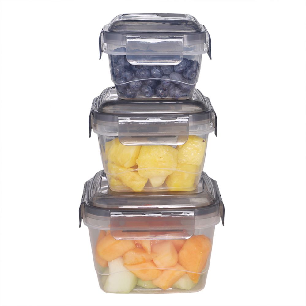 12 Wholesale Home Basics Locking Square Food Storage Containers With