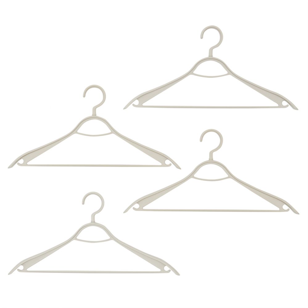 12 pieces Home Basics Plastic Hangers, (pack Of 4), Timber White - Hangers  - at 
