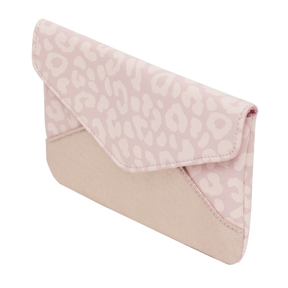 12 pieces of Home Basics Leopard Cosmetic Envelope Clutch, Pink