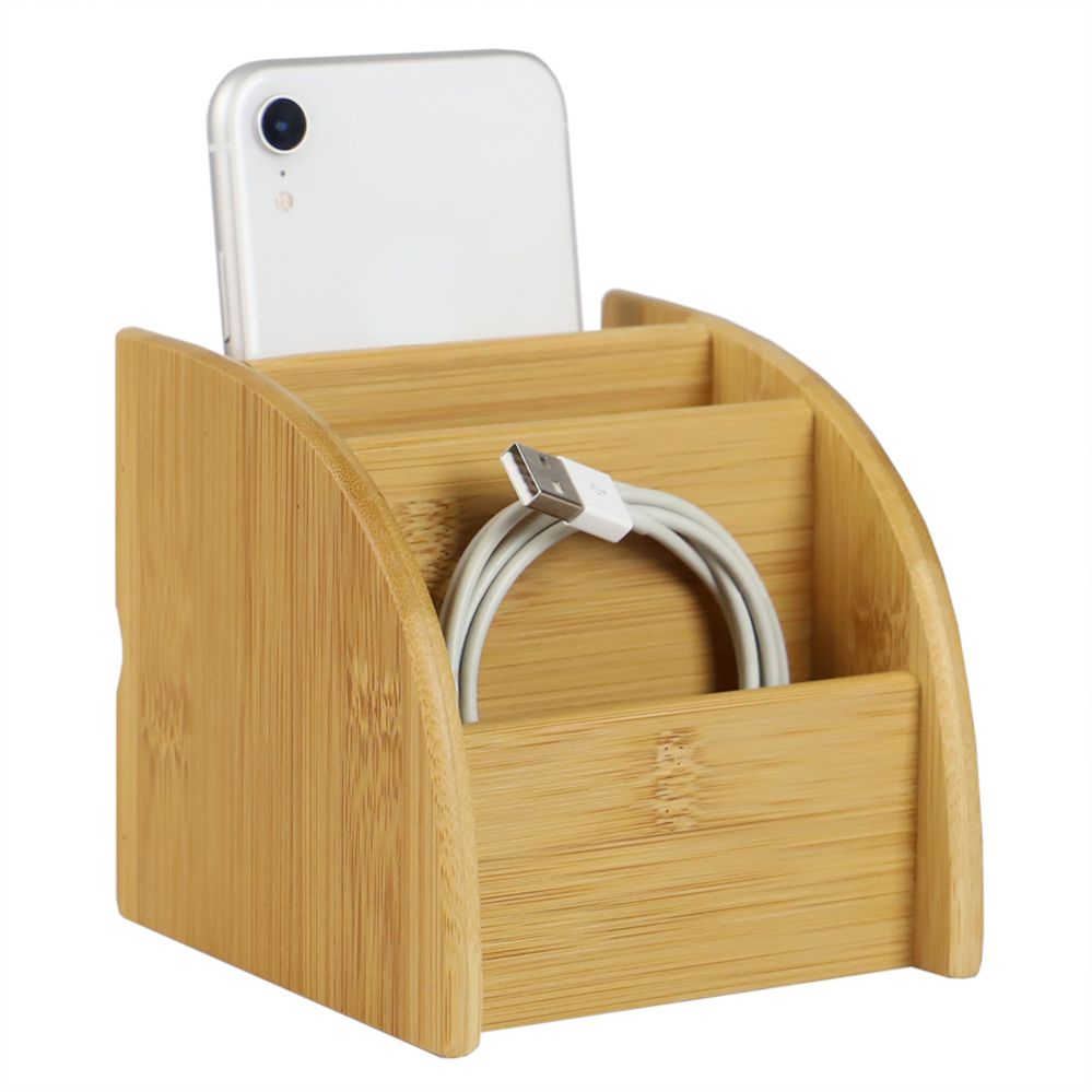 12 pieces of Home Basics 3 Compartment Bamboo Charging Station, Natural