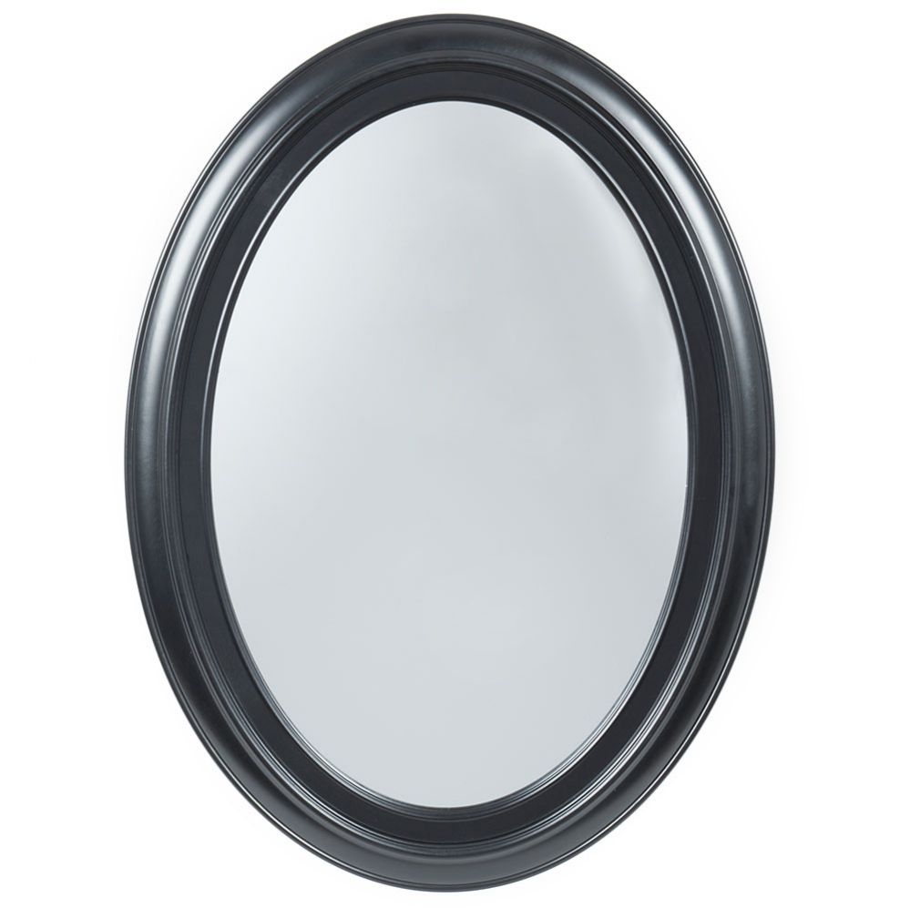 6 Wholesale Home Basics Oval Wall Mirror, Black