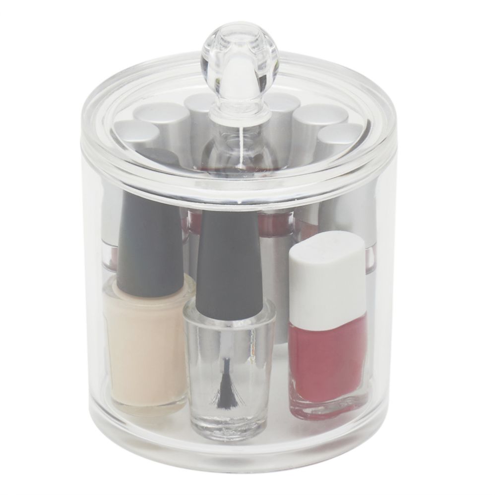 12 pieces of Home Basics Small Plastic Cosmetic Organizer With Lid, Clear