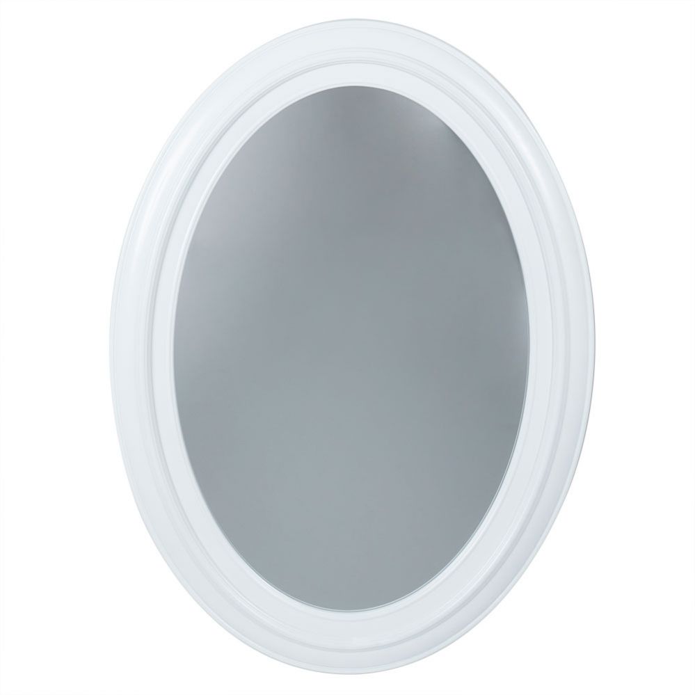 6 Pieces of Home Basics Oval Wall Mirror, White