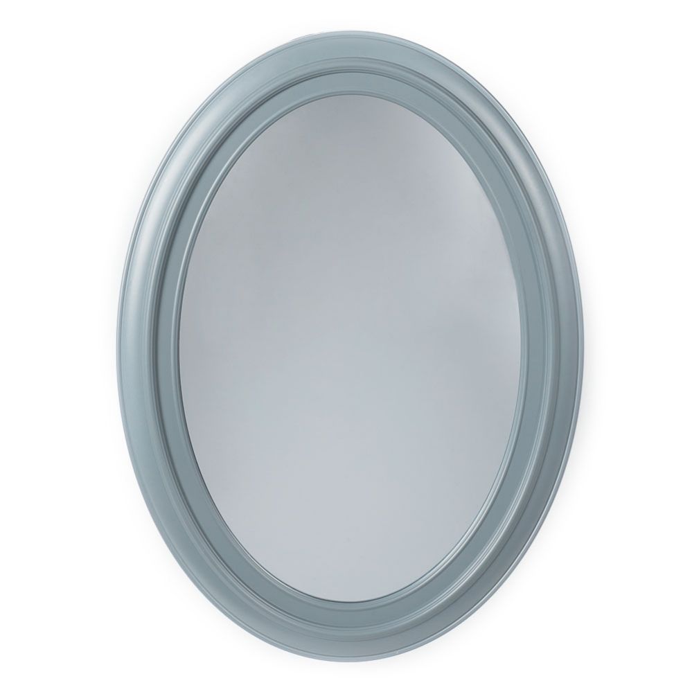 6 pieces Home Basics Oval Wall Mirror, Grey - Home Accessories