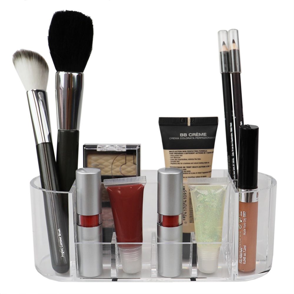 48 pieces of Home Basics Oval Plastic Cosmetic Organizer, Clear