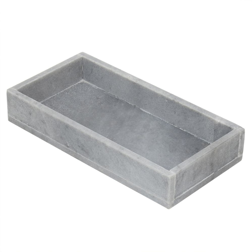 6 pieces of Home Basics Deluxe Marble Vanity Tray, Grey