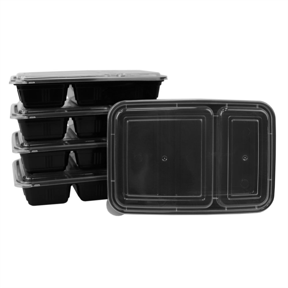12 pieces Home Basic 10 Piece 2 Compartment BpA-Free Plastic Meal