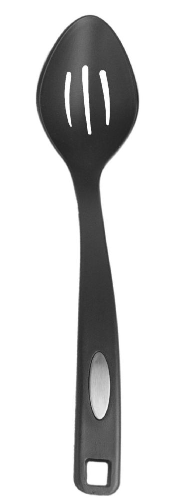 24 Wholesale Home Basics Nylon Non-Stick Slotted Spoon, Black