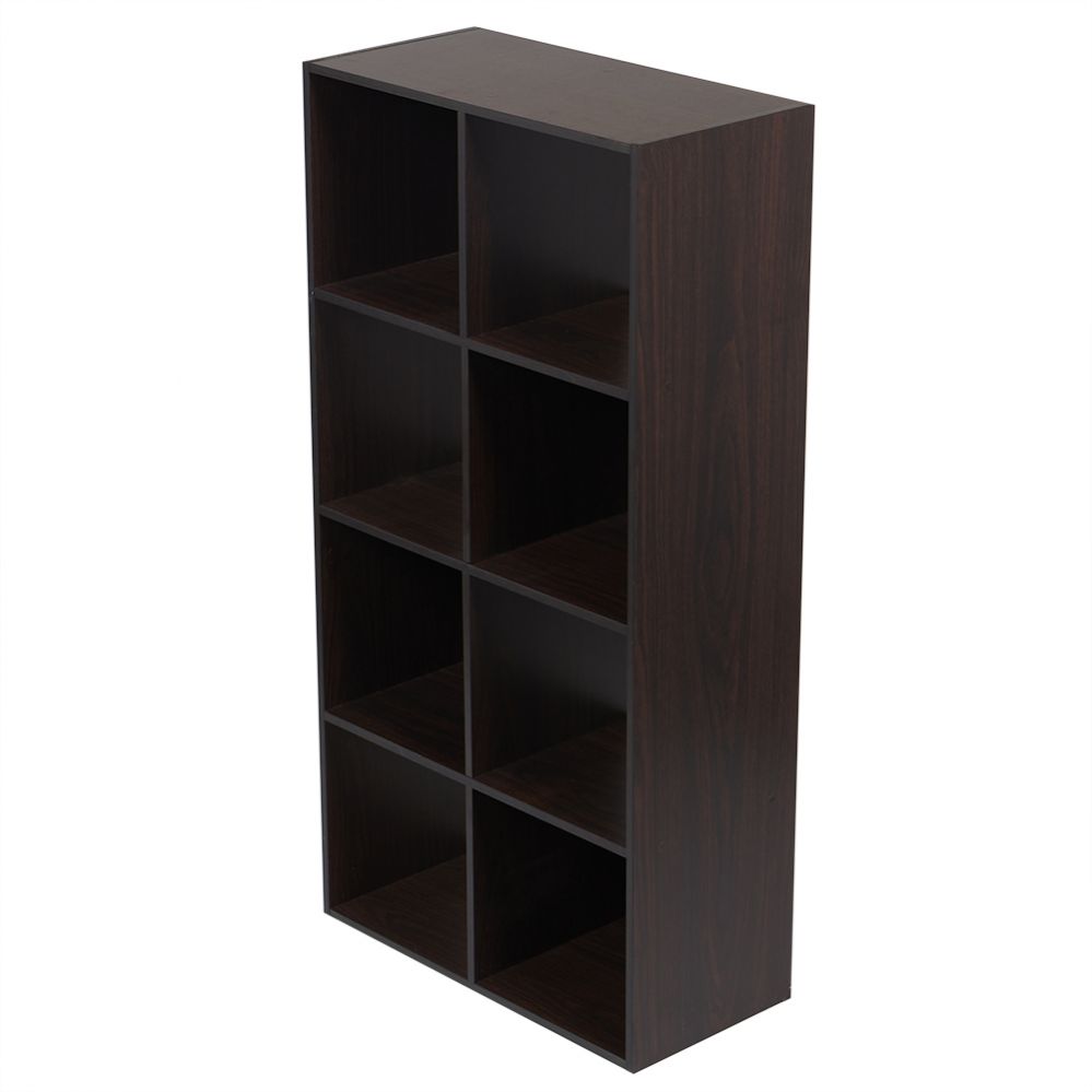 Home Basics Open and Enclosed Tiered Espresso 6 MDF Cube Organizer