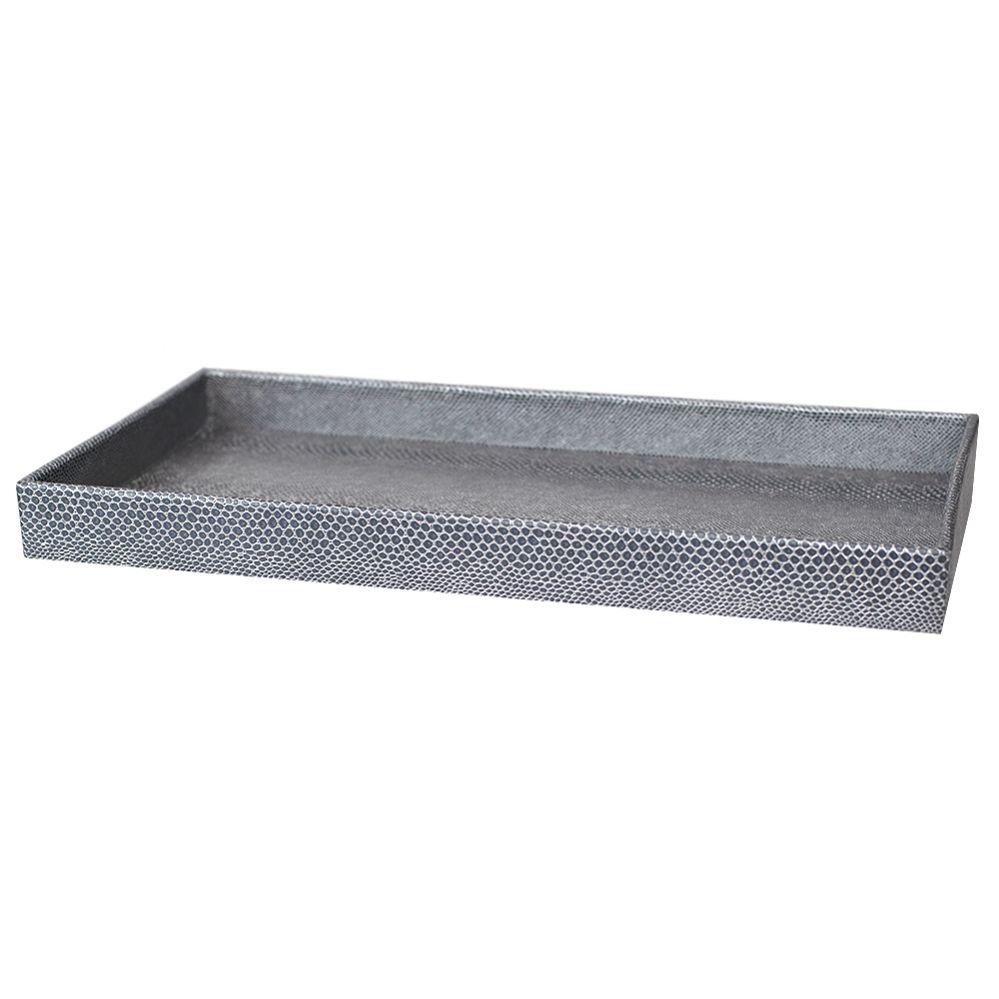8 pieces of Home Basics Snakeskin Vanity Tray, Silver