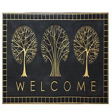8 Pieces of Door Mat Pvc 26x16 Gold Welcome With Tree