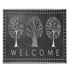 8 Pieces of Door Mat Pvc 26x16 Silver Welcome With Tree
