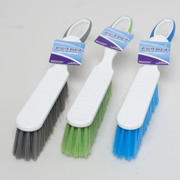 24 pieces of Brush Handled 12.5in 3asst Color Utility Style Cleaning Hangtag