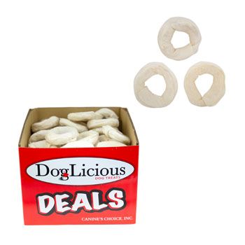 72 pieces of Dog Chew Rawhide 3 Inch Whitedonut In Pdq