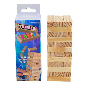 24 Pieces of Tumble Tower Mini Wood Bricks 36pcs Shrink/color Box
