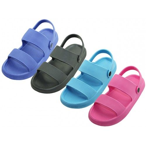 24 Wholesale Women's Double Strap Upper Super Soft Sandals