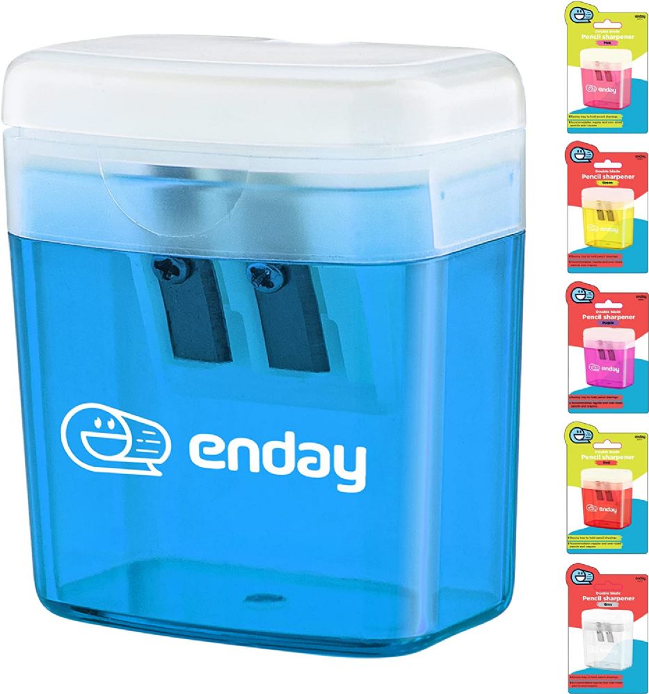 Enday Single Hole Metal Pencil Sharpener, 6 Pack