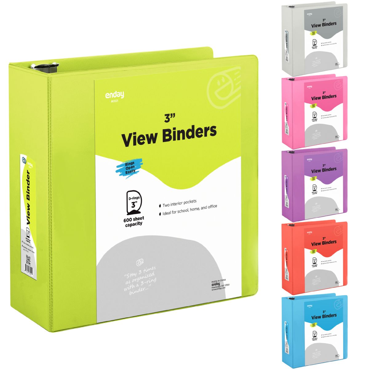 12 Wholesale 2" SlanT-D Ring View Binder W/ 2 Pockets, Green