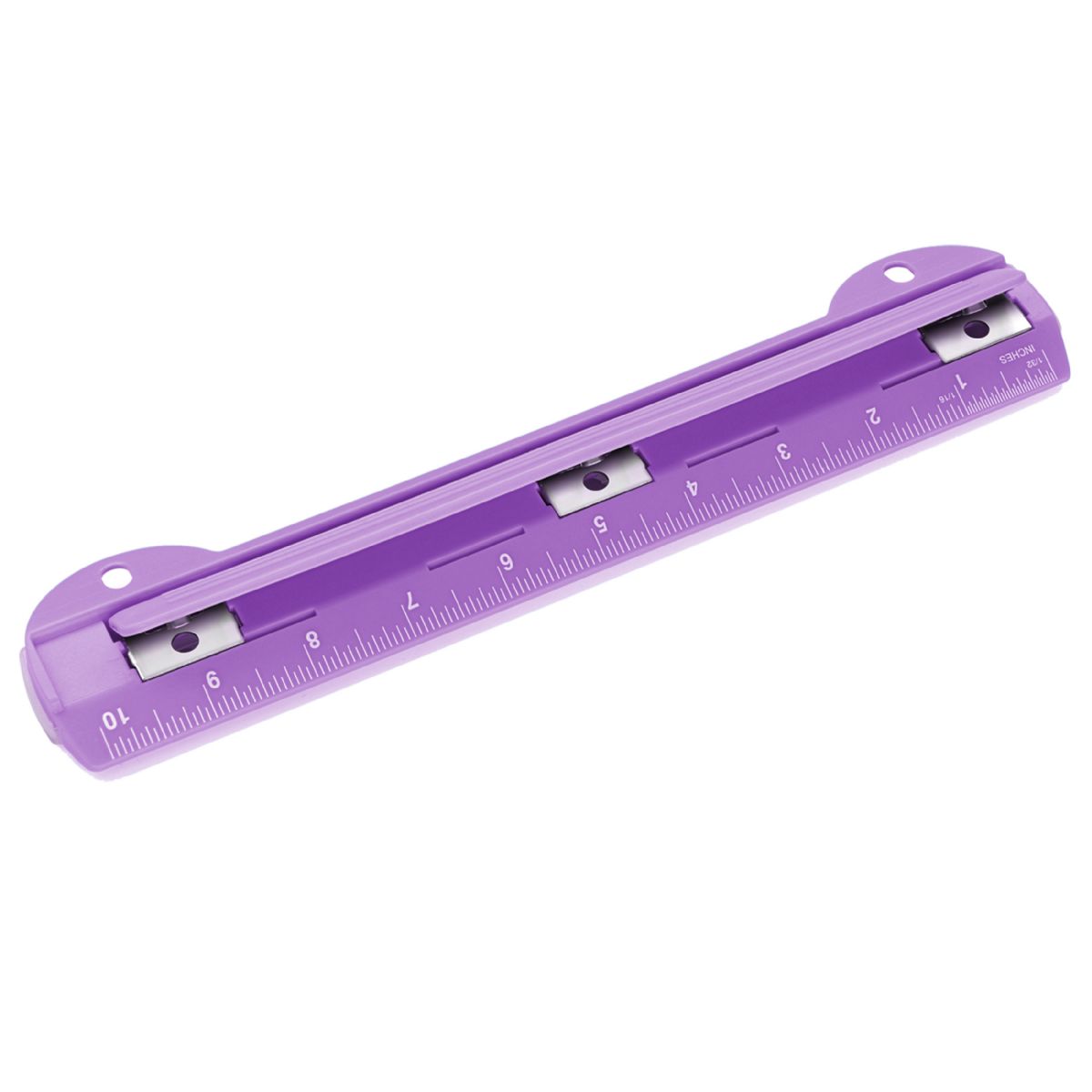 12 Pieces of Portable 3-Hole Paper Punch, Purple