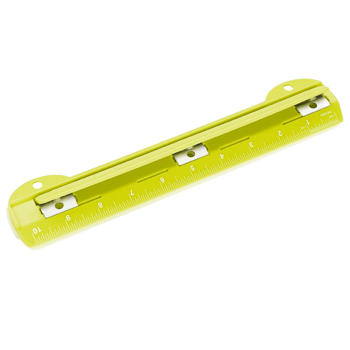 12 Pieces of Portable 3-Hole Paper Punch, Green