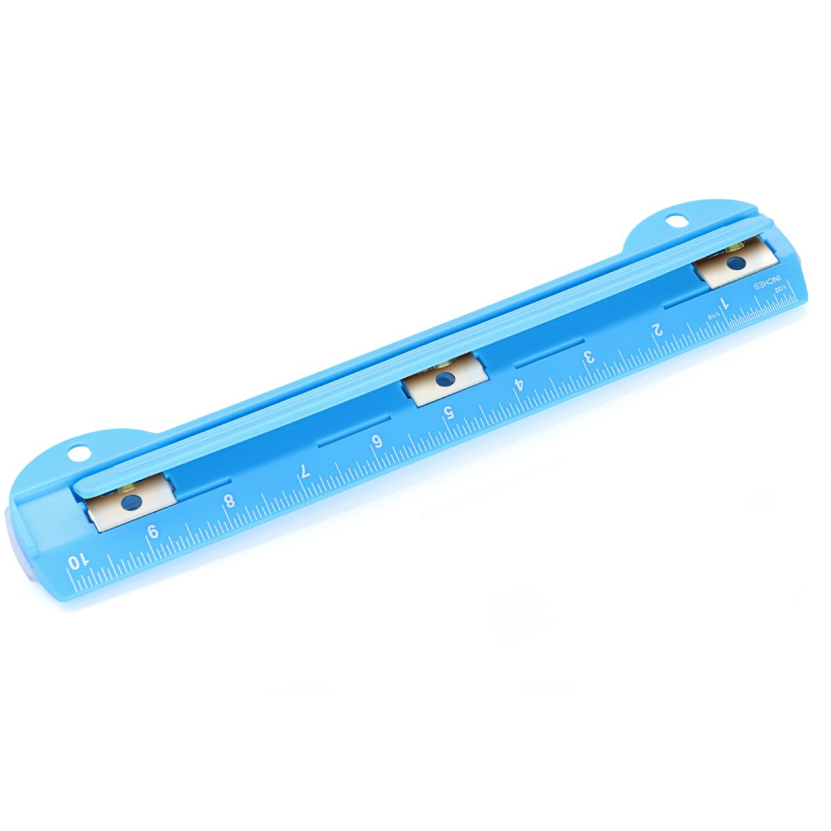 12 Pieces of Portable 3-Hole Paper Punch, Blue