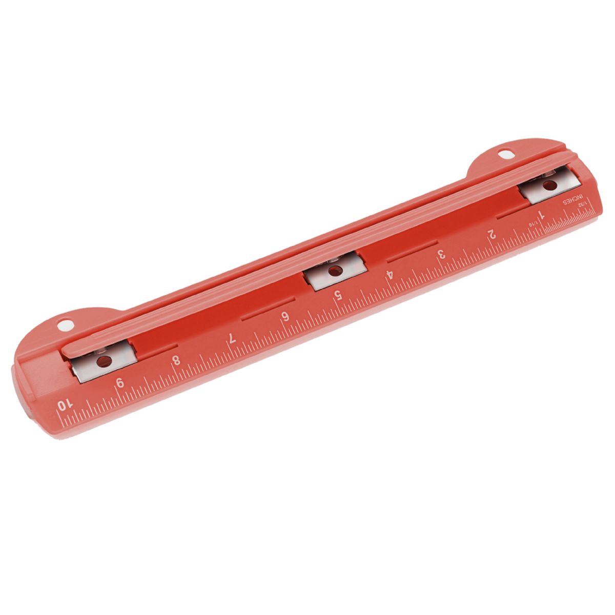 12 Pieces of Portable 3-Hole Paper Punch, Red