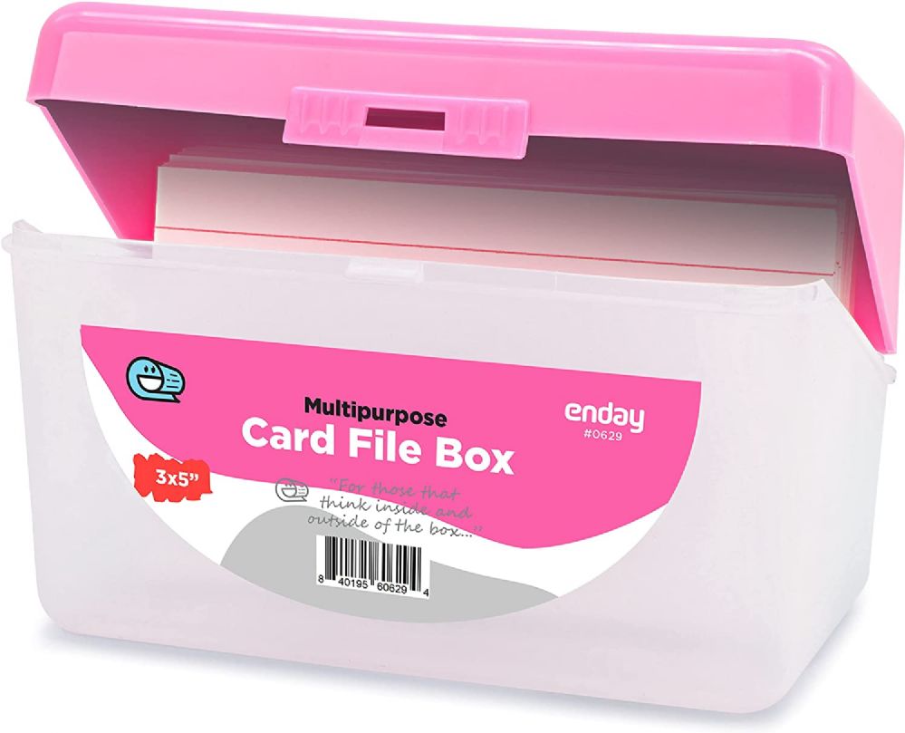 36 pieces MultI-Purpose 3" X 5" Card File Box, Pink - File Folders & Wallets