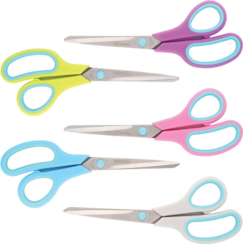 12 pieces Round Tip 5 Scissors Pink - Scissors - at 